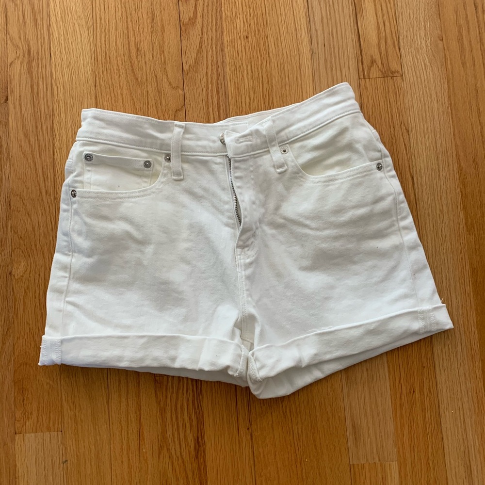 JCrew white cuff shorts 26